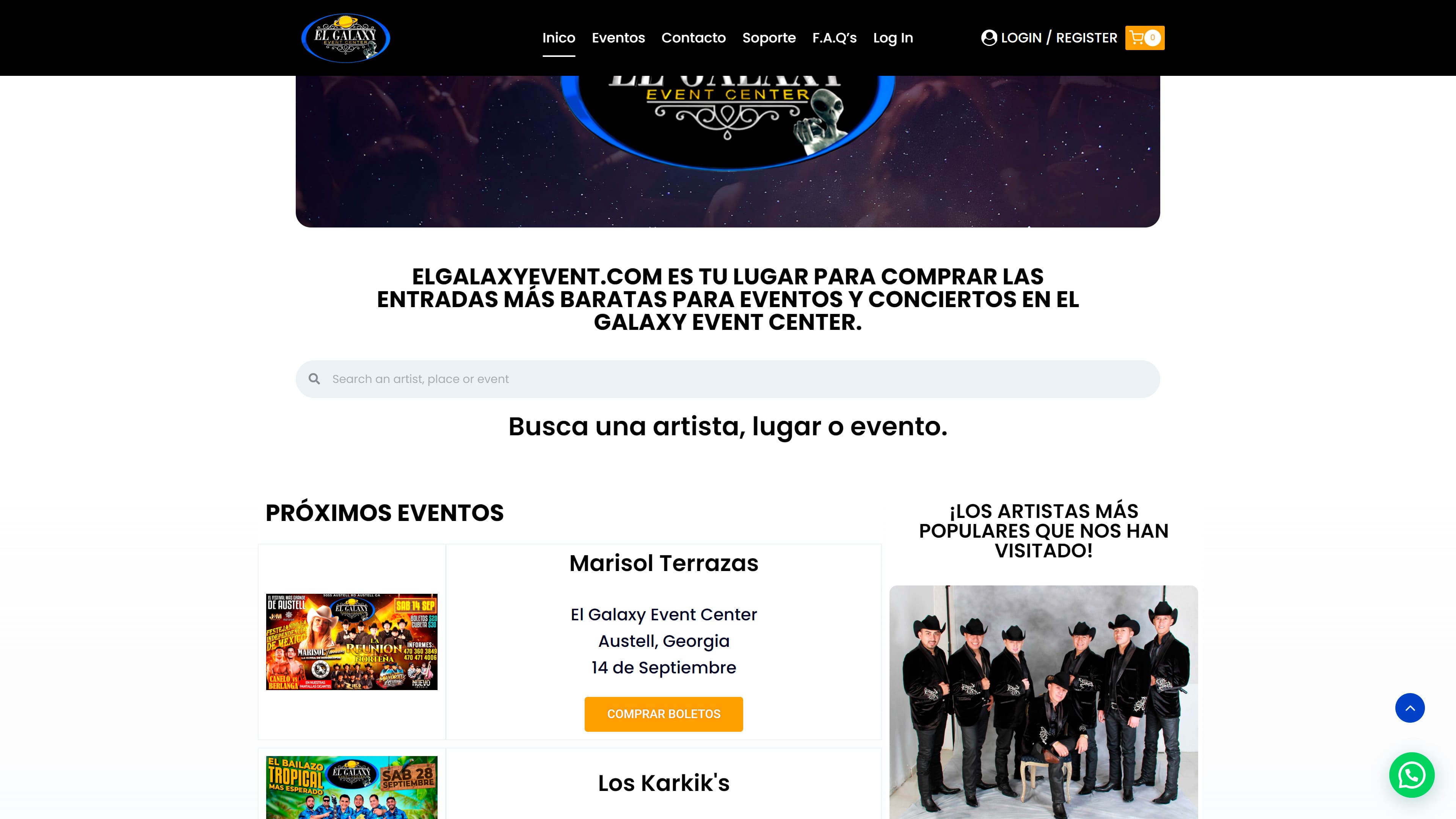 Sitio web El Galaxy Event Center